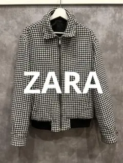 ZARA 千鳥格子柄 ジップアップジャケット