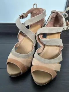 Oriental Traffic ストラップサンダル 中ヒール ベージュ系