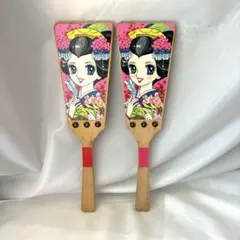 昭和レトロ 羽子板 苗場 Naeba 鈴付 少女漫画　昭和少女　昭和70年代のサムネイル