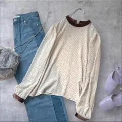 ★美品◆アーバンリサーチロッソ◆ フロッキードットプリントブラウス