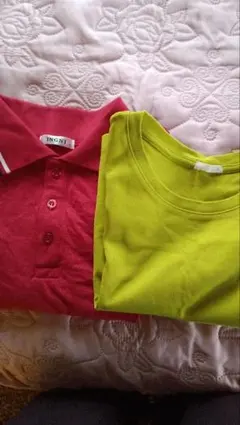 INGNI 赤ポロシャツと緑Tシャツセット