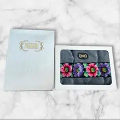 FEILER フェイラー 巾着ポーチ グレー 花柄 シュニール織 日本製