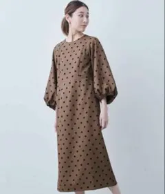 IEDIT ドット柄ワンピース XL 大きめ