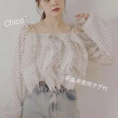 Chico ブラウス 白 ドット柄 - メルカリ