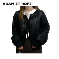 アダムエロペ ラインメッシュニットブルゾン ジップ カーディガン