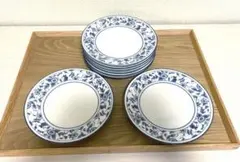 ノリタケ　ARCADIA 青い花柄の皿 8枚セット