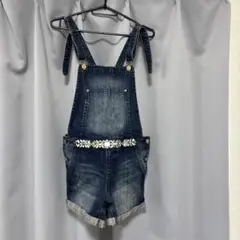 Rady ビジュー付き デニムサロペット ショート丈のサムネイル