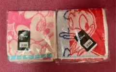 ミニー　ドナルド　フェイスタオル　２枚セット