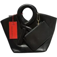 【鑑定済】ロベルタ　ブラックハンドルトートバッグ