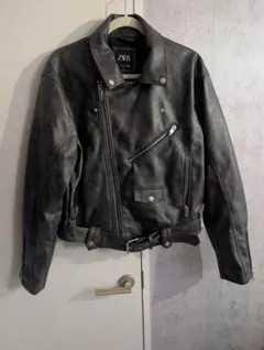 ZARA ブラック ダブルライダースジャケット Lサイズ
