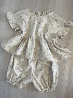 ハンドメイド　セットアップ　フリル袖トップス　かぼちゃパンツ 110
