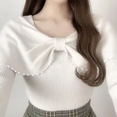 ビックリボンパールニットトップス[dr672] グレイル　GRL