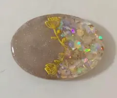 no.1843 レジン ヘアゴム ブローチ ポニーフック - メルカリ