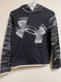 Under Armour YLG フード付きパーカー 黒/白　アンダーアーマー