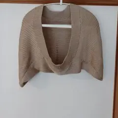 リブ編み 半袖カーディガン