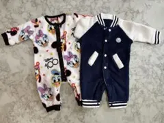 ベビー服 秋冬 60 70 ロンパース まとめ売り2点セット