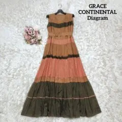 極美品✨ グレースコンチネンタル 配色切替フレアワンピース 