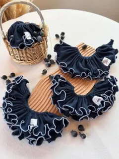 ネイビー フリル スタイ 【ダブルフリル】1枚