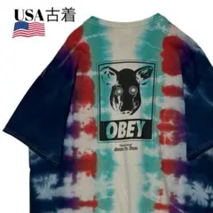 USA古着 GILDAN OBAY タイダイ柄Tシャツ ネイビー XL tシャツ