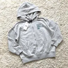 未使用 RUSTY ラスティ キッズ スウェット パーカー グレー 130cm
