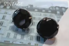 vintage ヴィンテージ ブラック ゴシック ストーン イヤリング