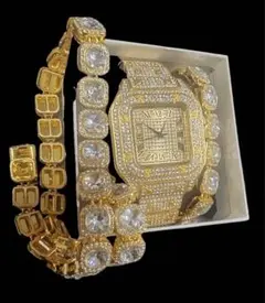 限定3点セット：時計 × Iced Outチェーンネックレス × ブレスレット