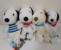 スヌーピー ぬいぐるみ3体+マスコット1体