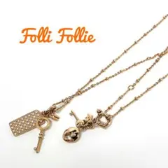 Folli Follie フォリフォリ ネックレス 鍵モチーフ ラインストーン