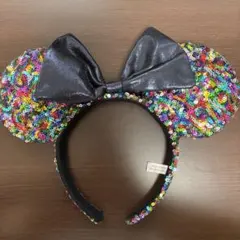 ミッキー耳カチューシャ カラフルスパンコール