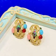 ヴィンテージ デザイン　アクセサリー　ピアス　イヤリング　ゴールド　ねじれ