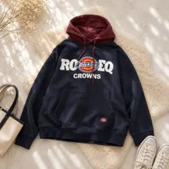 A279 Dickies×RODEO CROWNS パーカー ネイビー ロゴ刺繍のサムネイル