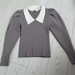 snidel ニットカラーパフスリプルオーバー