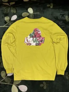 X LARGE エクストララージ　ロンT 長袖Tシャツ イエロー/Sサイズ