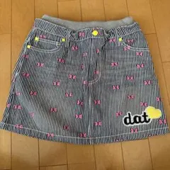 ストライプ柄リボン刺繍スカート 150センチのサムネイル