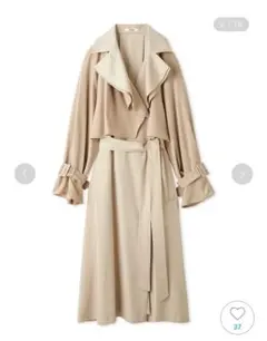 ベージュ ラップトレンチコート フレアスリーブ 00サイズ
