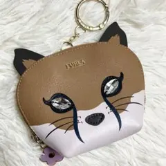 【極美品】 フルラ コインケース キツネモチーフキーホルダー