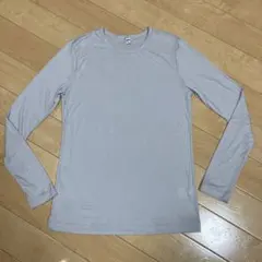 UNIQLO 長袖 リブTシャツ Lサイズ ライトグレー　未使用に近い美品