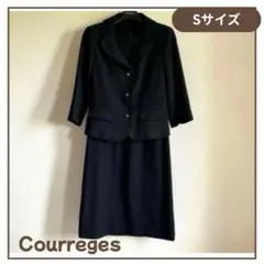 【中古】courreges クレージュ アンサンブル　濃紺　お受験　学校説明会等