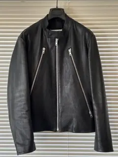 ハの字ジップ　レザー　シングルライダース　44　黒　Y2K　00s　羊革 Maison Margiela|Maison Margiela ハの字ジップ レザー シングル