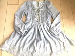 最終値下げ　リズリサ　長袖ワンピース　サックス　アイスブルー