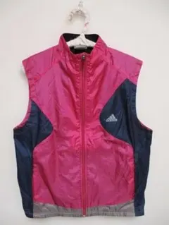 adidas アディダス ナイロンベスト 裏地付きスポーツウェア ピンク