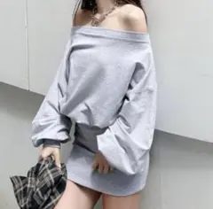 GYDA オフショル ミニワンピ スウェット タイト