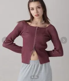 forever21 ダブルジップニット ワインレッド