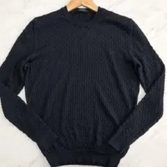 ZANONE ニット クルーネック ケーブル ウール ストレッチ ネイビー 50のサムネイル