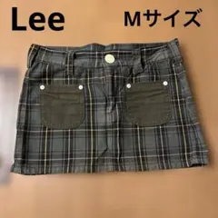 Lee チェック柄ミニスカート Mサイズ グリーン系　ローライズ　台形ミニ