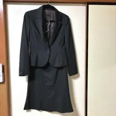 黒 ストライプ スカートスーツ サイズL