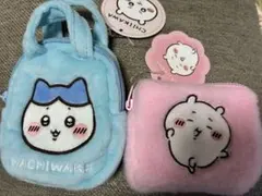 ちいかわ　手のひらバック　ハチワレとふわふわミニポーチ　ちいかわ　2点セット