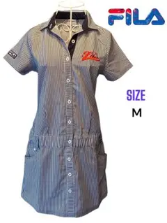 【FILAゴルフ】半袖ミニワンピースストライプM
