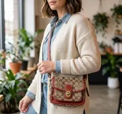 ✨COACH コーチ ターンロック ショルダーバッグ シグネチャー F15171