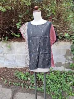 ウール着物２枚と、鮫小紋からの、フレンチブラウス